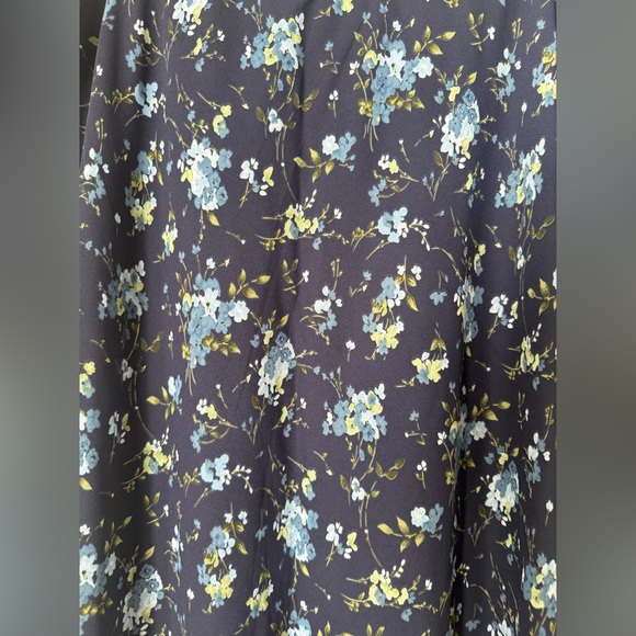 Vintage 90s Y2K Fashion Bug Blue Floral Girlhoodcore Midi Skirt - Picture 3 of 6